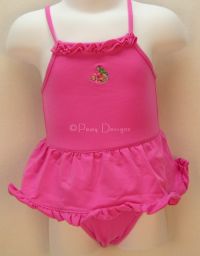 GAP Baby Hot Pink 1pc SWIMSUIT + BUCKET HAT Sz 3-6 mo